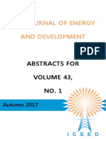 Abstracts For The Journal of Energy and Development Volume 43, Number 1, Autumn 2017