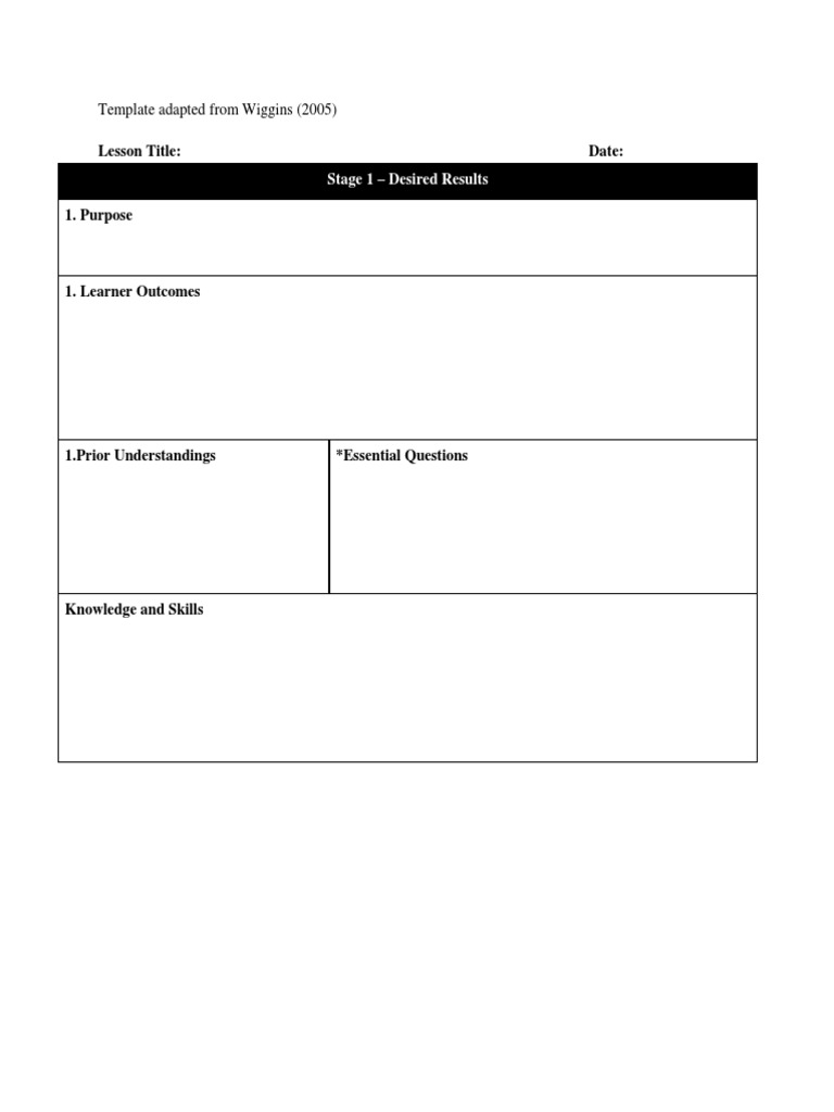 Lesson Plan Template PDF Educational Assessment Neuropsychology