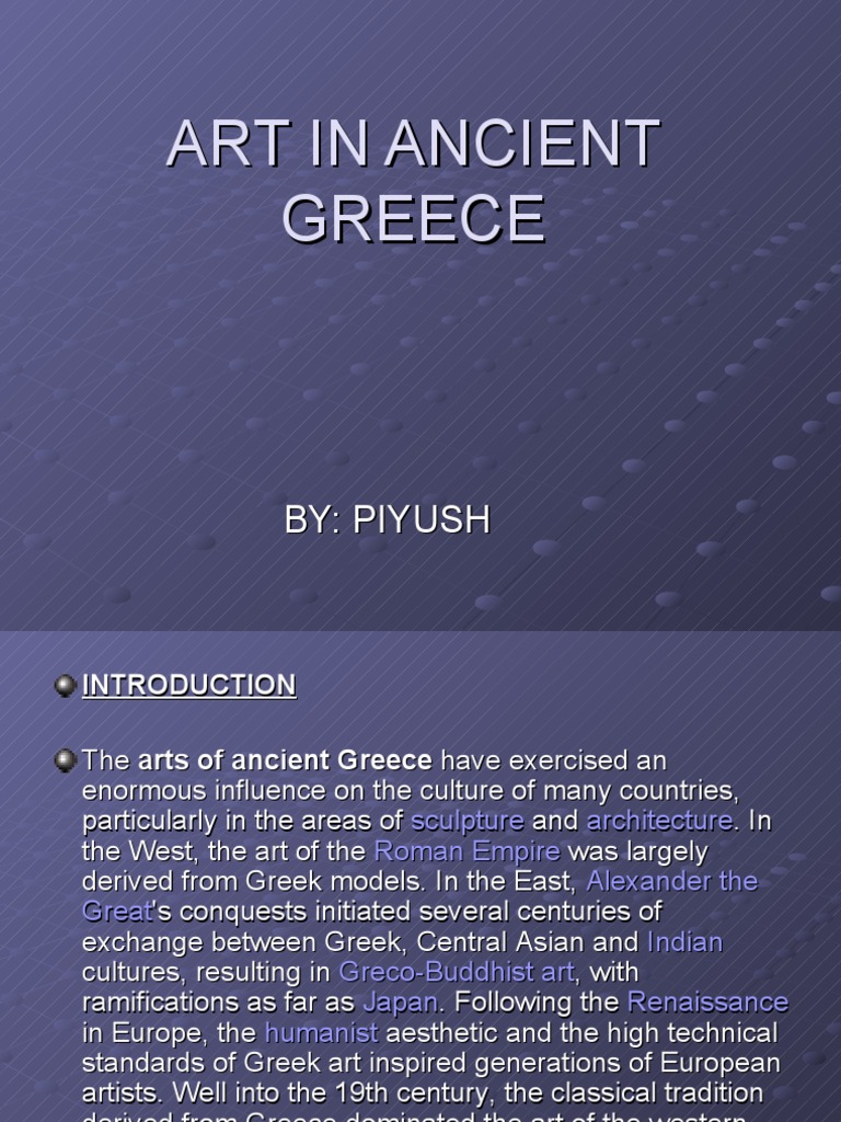 ancient greece art and literature