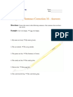 Beginning Sentence Correction 16 - Answers