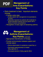 Management of Asthma Exacerbations: Key Points: Early Treatment Is Best. Important Elements Include