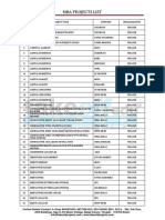 Mba Projects List: S.No Project Title Company Specialization