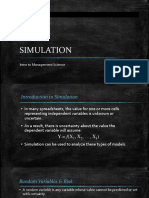 Simulation: Intro To Management Science