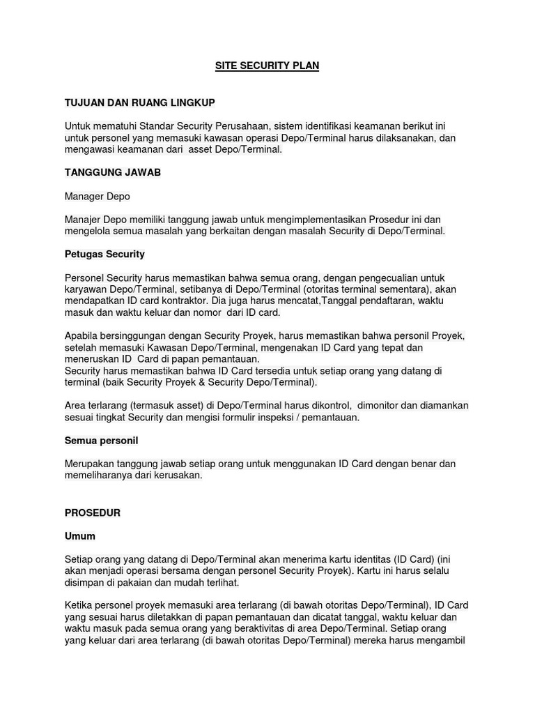 Site Security Plan PDF