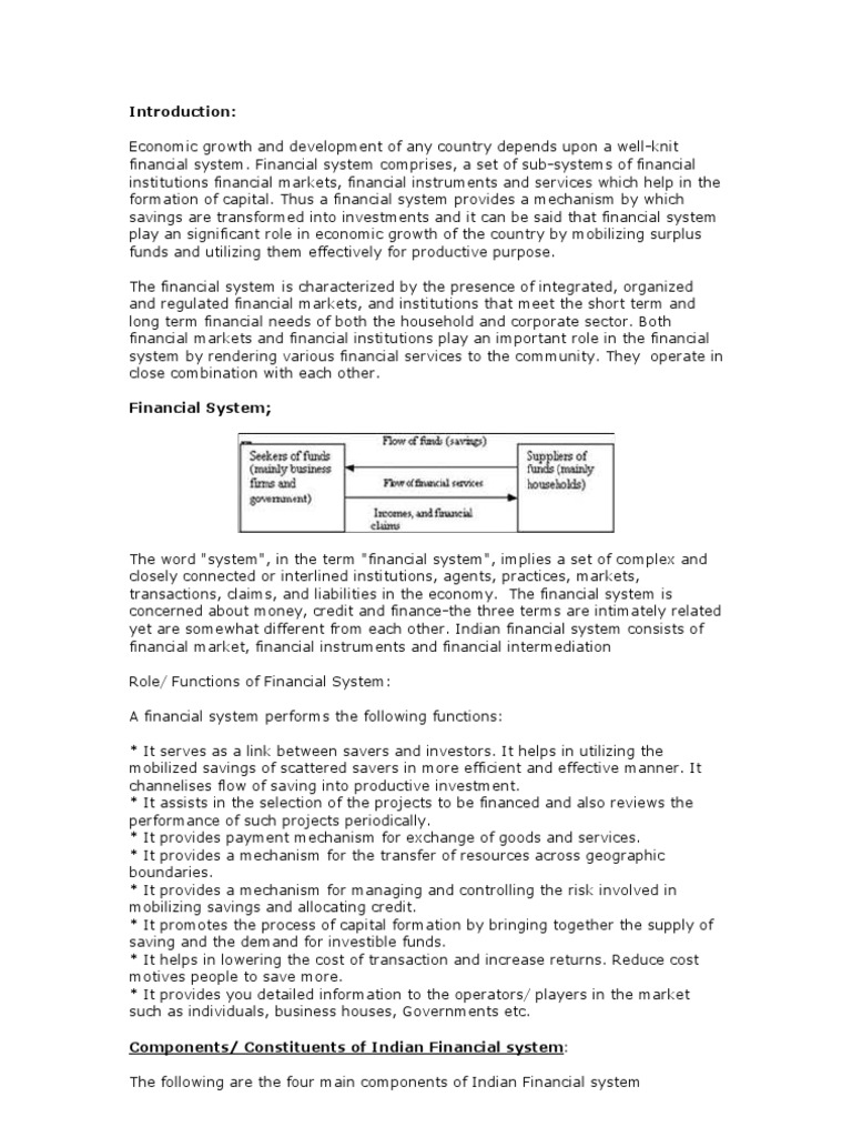 Financial System | PDF | Financial Markets | Saving