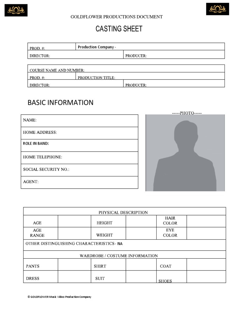 Casting Sheet 02 - Blank | PDF