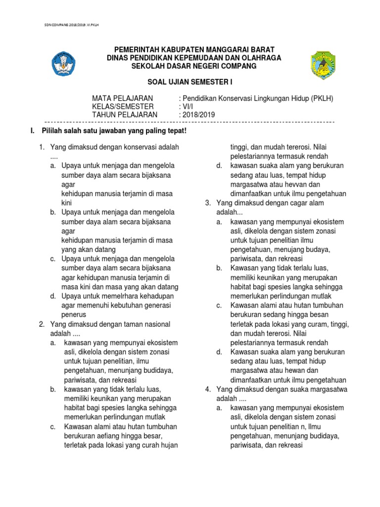 Soal Tes Dinas Lingkungan Hidup Jawabanku Id