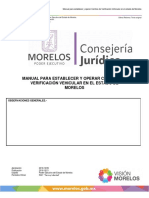 MANUAL PARA ESTABLECER Y OPERAR CENTROS DE VERIFICACIÓN VEHICULAR EN EL ESTADO DE MORELOS