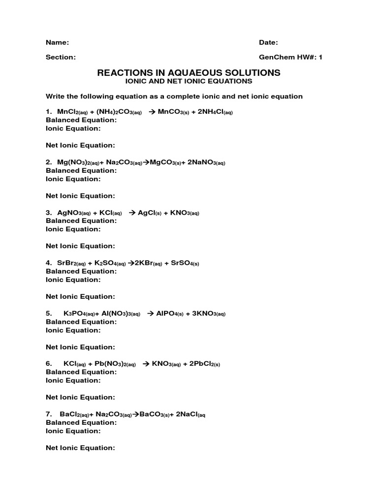 Redox Reaction Exercises PDF Redox Physical Chemistry