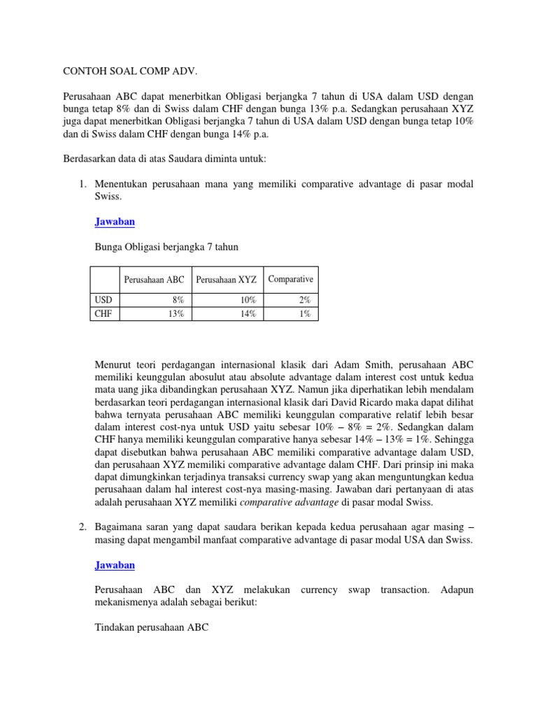 Contoh Soal Comp Adv | PDF | Pengelolaan Keuangan & Uang