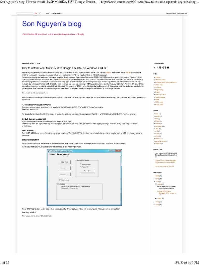 How To Install HASP MultiKey USB Dongle Emulator On Windows 7 64 Bit 2