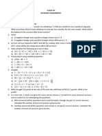 Class Vii Integers Assignment