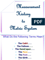Early Measurement History To Metric System