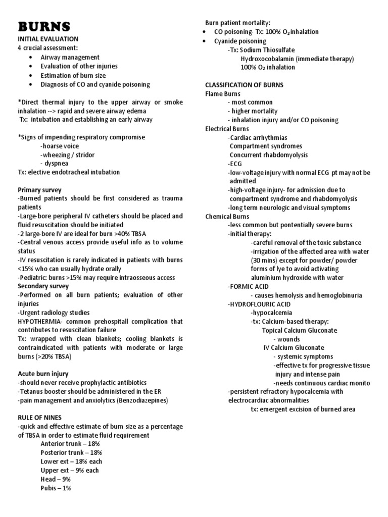 Burns: Initial Evaluation | Download Free PDF | Burn | Thrombosis