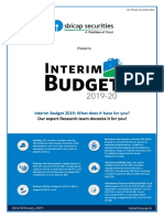 SBI Analysis Indian Interim Budget – FY 2019-20