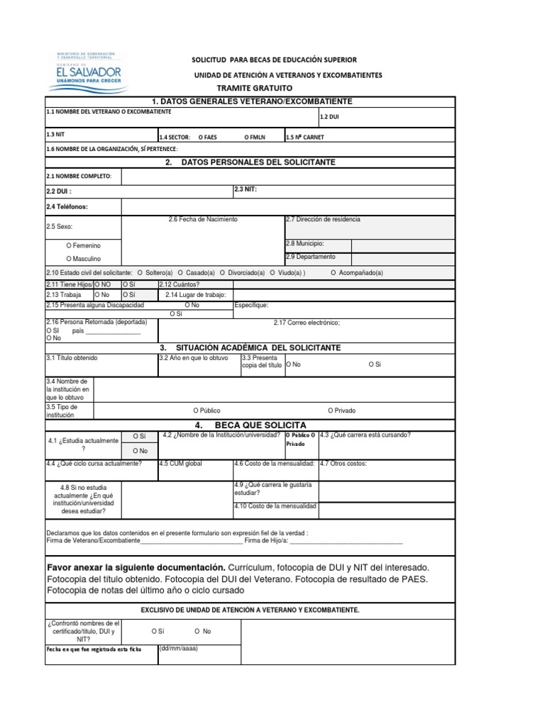 Solicitud de Beca para Veteranos | PDF | Informática y tecnología de la ...