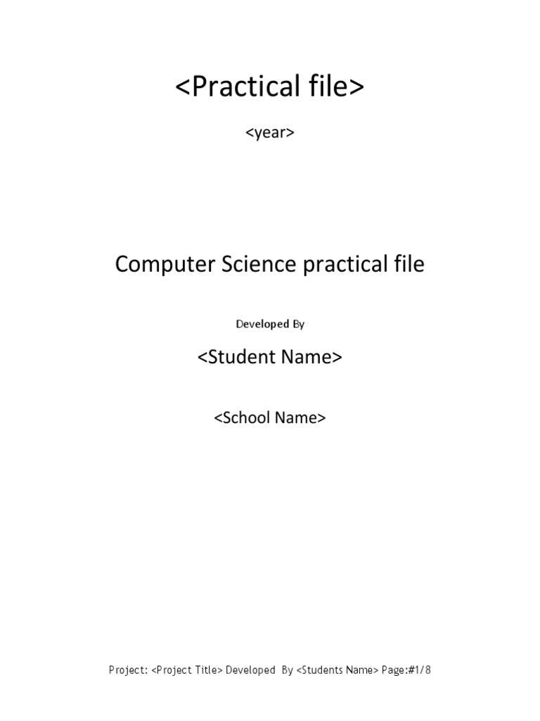 Practical File Template | PDF | Microcomputers | Electronic Engineering