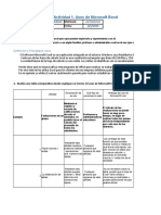 MII U1 Actividad 1 Usos de Microsoft Excel