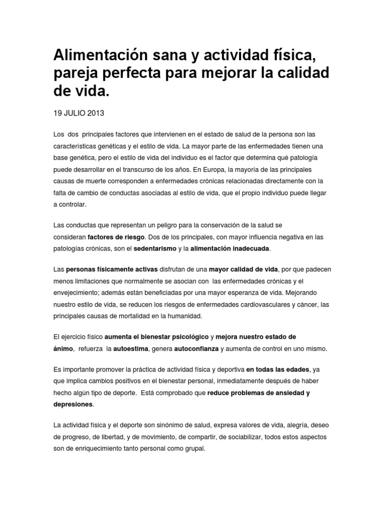 Alimentación Sana y Actividad Física | PDF | Dieta | Alimentos