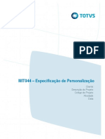 MIT044 - CODPROJETO- Especificação de Personalização
