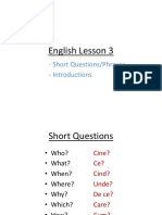 English Lesson 3