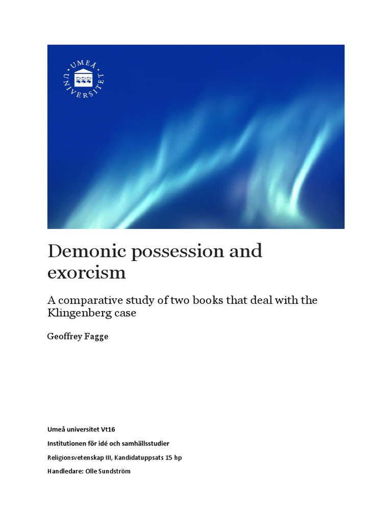 Demonic Possession And Exorcism Klingenberg Case Pdf Exorcism
