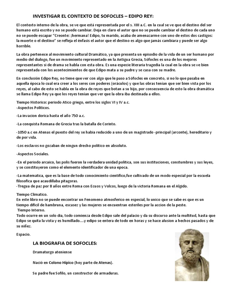 CONTEXTO SOCIAL, CULTURAL Y POLITICO DE LA OBRA EDIPO REY