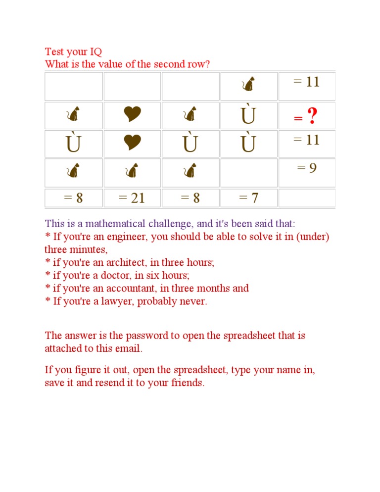 Test Your IQ | PDF | Teaching Methods & Materials