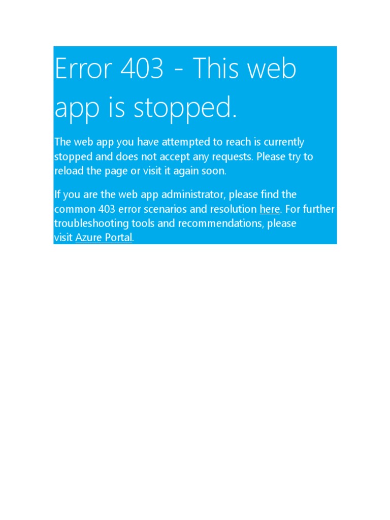 Web App Stopped: Error 403 Guide | PDF | Career & Growth
