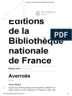 Raison Et Foi - Averroès - Éditions de La Bibliothèque Nationale de France