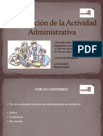 Clasificación de La Actividad Administrativa
