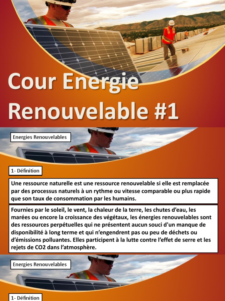 Énergies Renouvelables : Types et Définition | PDF | Énergie ...