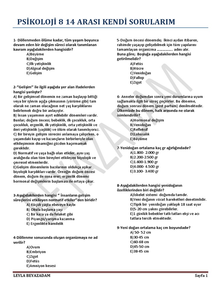 4 ders testler leyla beyazadam pdf