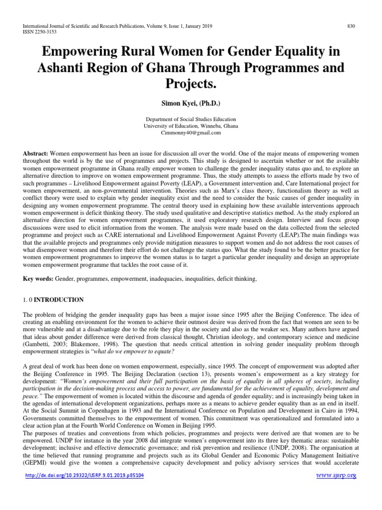 Empowering Rural Women in Ghana | PDF | Empowerment | Gender Inequality