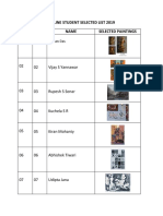 Online Student Selected List 2019