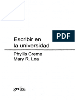 CREME Phyllis Y LEA Mary R - Escribir en La Universidad