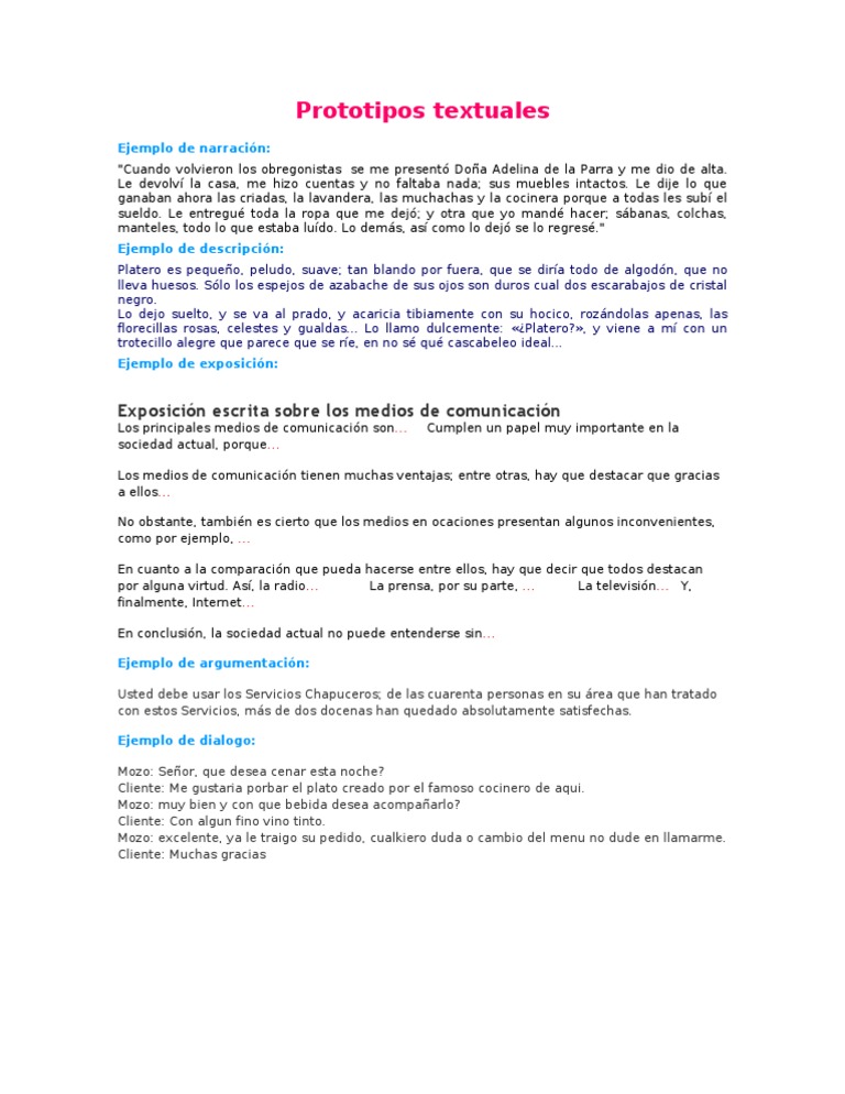 Prototipos textuales