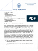 A Letter From Nevada Governor Steve Sisolak Re Shipments of High Grade Plutonium To Nevada.