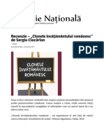 Recenzie - Clonele Învăţământului Românesc" de Sergiu Ciocârlan - Foaie Națională
