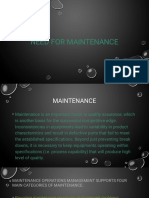 Need For Maintenance