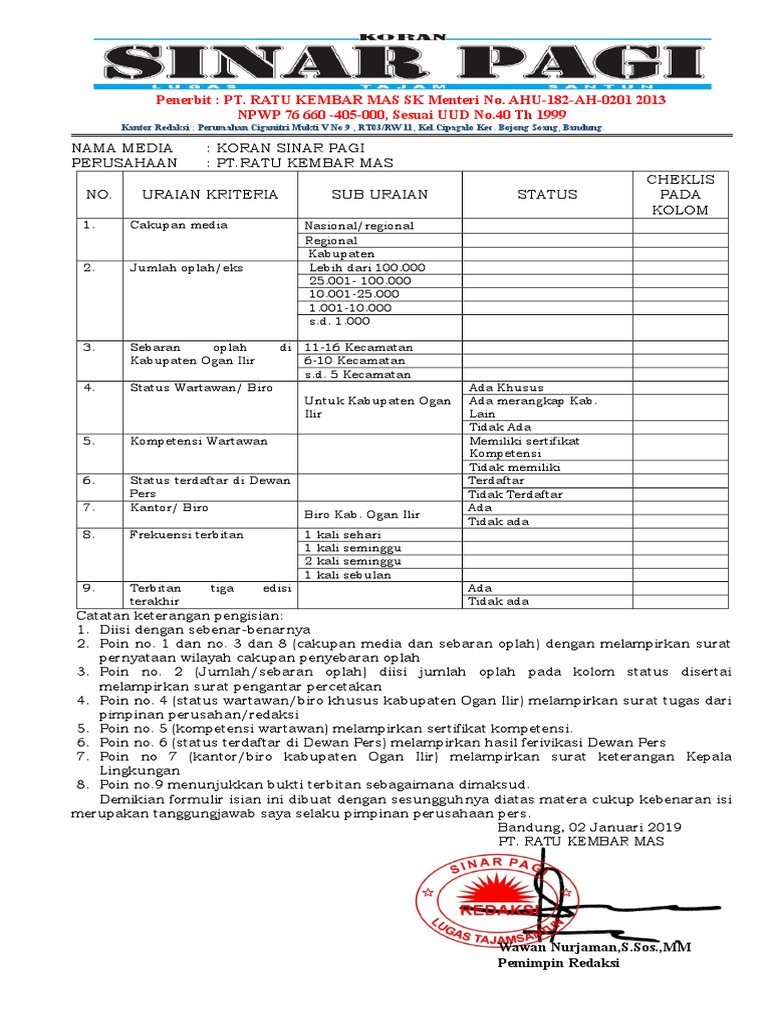 Format Tebel Isian Media Cetak-1 | PDF