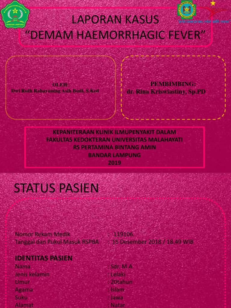 Case Report DBD Dwi Ruth Rahayu, S.Ked | PDF