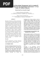 The Influence of Knowledge Management and Leveraging of Intellectual Capital On The Organization Performance: A Case Study of Telekom Malaysia