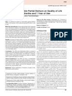 Impact of Removable Partial Denture On Quality of Life Measured After 6 Months and 1 Year of Use