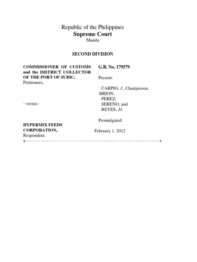 Customs vs. Hypermix Feeds Case | PDF