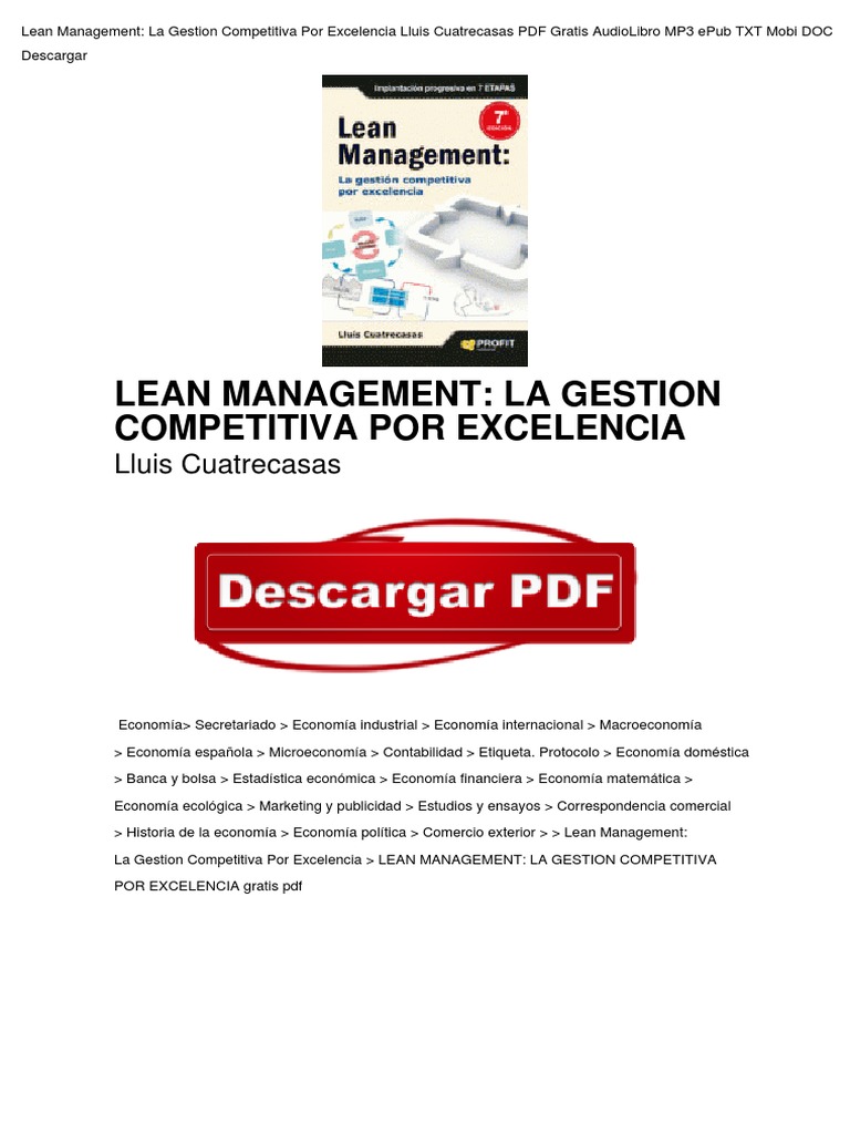 Lean Management: Gestión Competitiva | PDF | Economias | Business
