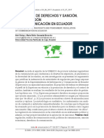 Promocion de Derechos Y Sancion en la Ley de Comunicación de Ecuador 