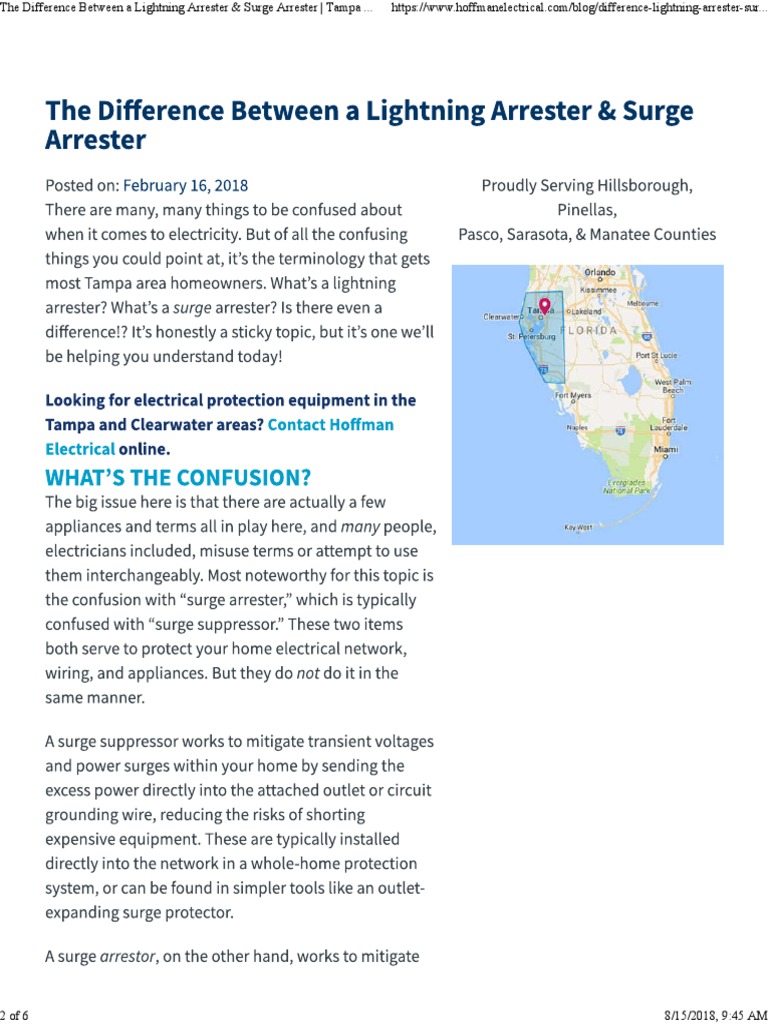 Lightning vs Surge Arresters Explained | PDF
