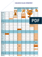 Calendário Garfield 18 - 19