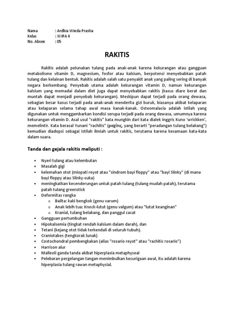Penyebab dan Pencegahan Rakitis | PDF